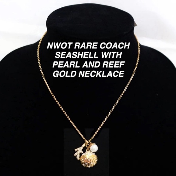 Coach Jewelry - BRAND NEW RARE PEARL CORAL CRYSTALED NECKLACE